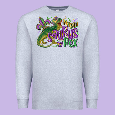 Mardi Saurus Rex Mardi Gras Premium Sweatshirt Designed By Maliassmallbusiness