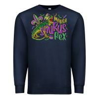 Navy mardi saurus rex mardi gras Premium Sweatshirt - MaliasSmallBusiness