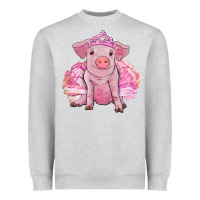 Heather Grey balerina pig with tutu Heavyweight Sweatshirt - RanaPortraitStore