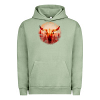 Pigment Oil Green Western Cowboy Sunset Bull Skull Urban Hoodie - Bettercallsaul