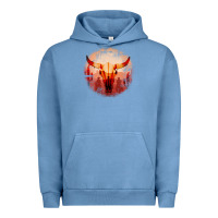Pigment Pebble Blue Western Cowboy Sunset Bull Skull Urban Hoodie - Bettercallsaul