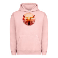 Pigment Salmon Western Cowboy Sunset Bull Skull Urban Hoodie - Bettercallsaul