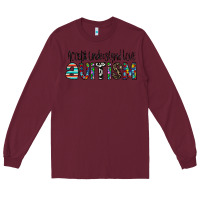 Burgundy accept. understand love autism Long Sleeve Tee - CowhideDigitalArt