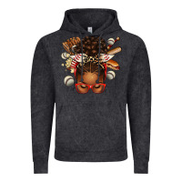 Vintage Black baseball afro messy bun Vintage Hoodie - texasbilliewilder