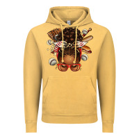 Vintage Mustard baseball afro messy bun Vintage Hoodie - texasbilliewilder