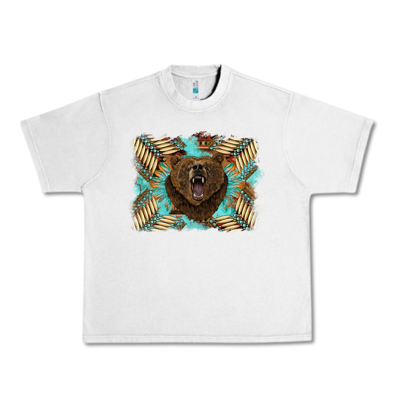 Bear Native American Background Urban Heavy Tee by BarkalooDesign | Teevron