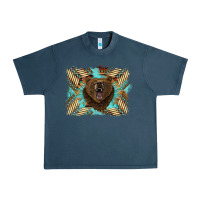 Midnight Navy bear native American background Urban Heavy Tee - BarkalooDesign
