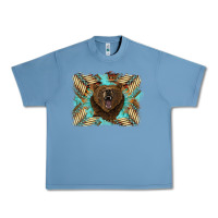 Pebble Blue bear native American background Urban Heavy Tee - BarkalooDesign