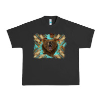 Pigment Black bear native American background Urban Heavy Tee - BarkalooDesign
