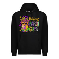 Black Happy Mardi Gras With Gnome Premium Hoodie - BundleAndBundleShop