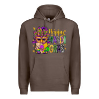 Coffee Happy Mardi Gras With Gnome Premium Hoodie - BundleAndBundleShop