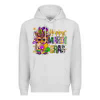 Dove Grey Happy Mardi Gras With Gnome Premium Hoodie - BundleAndBundleShop