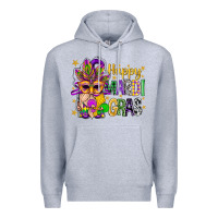 Heather Grey Happy Mardi Gras With Gnome Premium Hoodie - BundleAndBundleShop