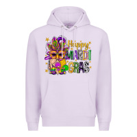 Lilac Happy Mardi Gras With Gnome Premium Hoodie - BundleAndBundleShop