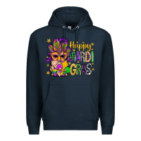 Navy Happy Mardi Gras With Gnome Premium Hoodie - BundleAndBundleShop