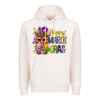Pale Pink Happy Mardi Gras With Gnome Premium Hoodie - BundleAndBundleShop