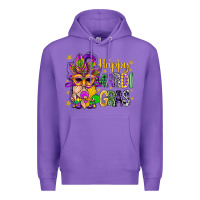 Purple Happy Mardi Gras With Gnome Premium Hoodie - BundleAndBundleShop