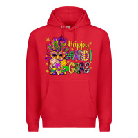 Red Happy Mardi Gras With Gnome Premium Hoodie - BundleAndBundleShop