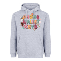 Heather Grey phone wallet keys Heavyweight Hoodie - MaliasSmallBusiness