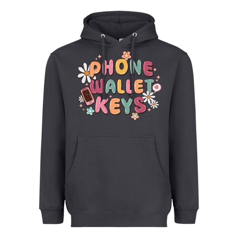 Phone Wallet Keys Heavyweight Hoodie by MaliasSmallBusiness | Teevron