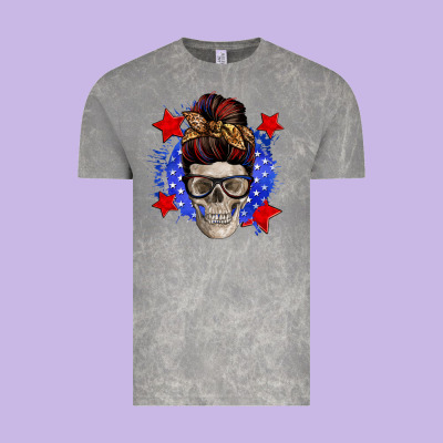 American Mom Skull Vintage Tee Designed By Zillion Design Studio