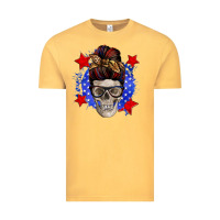 Vintage Mustard American mom skull Vintage Tee - Zillion Design Studio