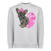 Heather Grey balerina french bulldog with tutu Heavyweight Sweatshirt - RanaPortraitStore