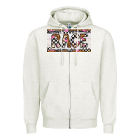 Oatmeal Heather race license plate Zipper Hoodie - Artiststas
