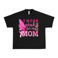 Black I Wear Pink For My Mom with Butterfly Urban Heavy Tee - texasbilliewilder