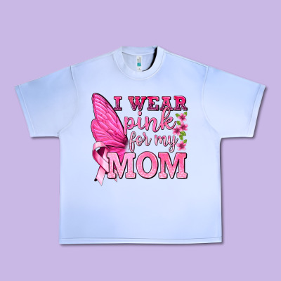 I Wear Pink For My Mom With Butterfly Urban Heavy Tee Designed By Texasbilliewilder