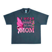 Midnight Navy I Wear Pink For My Mom with Butterfly Urban Heavy Tee - texasbilliewilder