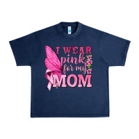 Navy I Wear Pink For My Mom with Butterfly Urban Heavy Tee - texasbilliewilder