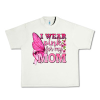 Pistachio I Wear Pink For My Mom with Butterfly Urban Heavy Tee - texasbilliewilder