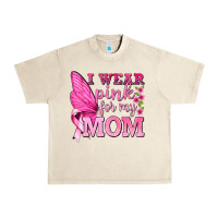 Sandshell I Wear Pink For My Mom with Butterfly Urban Heavy Tee - texasbilliewilder