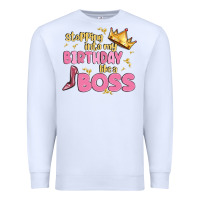 White birthday boss Premium Sweatshirt - MaliasSmallBusiness