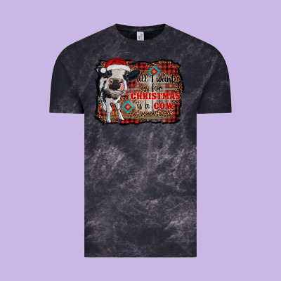 All I Want For Christmas Is A Cow Aztec Vintage Tee Designed By Ranaportraitstore