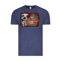 Vintage Denim all i want for christmas is a cow aztec Vintage Tee - RanaPortraitStore