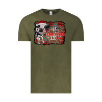 Vintage Olive all i want for christmas is a cow aztec Vintage Tee - RanaPortraitStore