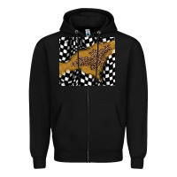 Black racing glitter leopard Zipper Hoodie - JahusDesignShop