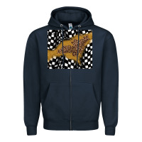 Navy racing glitter leopard Zipper Hoodie - JahusDesignShop