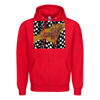 Red racing glitter leopard Zipper Hoodie - JahusDesignShop