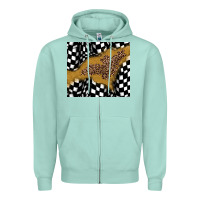 Seafoam racing glitter leopard Zipper Hoodie - JahusDesignShop