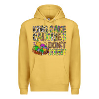 Antique Gold King Cake Calories Don't Count Mardi Gras Premium Hoodie - BundleAndBundleShop