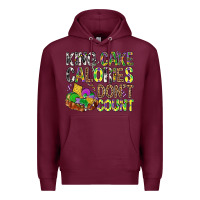 Burgundy King Cake Calories Don't Count Mardi Gras Premium Hoodie - BundleAndBundleShop