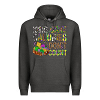 Charcoal Heather King Cake Calories Don't Count Mardi Gras Premium Hoodie - BundleAndBundleShop