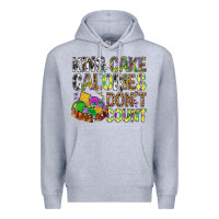 Heather Grey King Cake Calories Don't Count Mardi Gras Premium Hoodie - BundleAndBundleShop