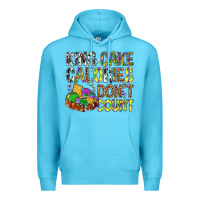 Ocean Blue King Cake Calories Don't Count Mardi Gras Premium Hoodie - BundleAndBundleShop