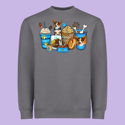 Heavyweight Sweatshirt corgi coffee cups