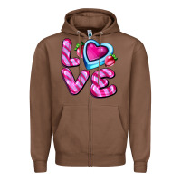 Chestnut love with strawberry candy Zipper Hoodie - AdoDesignShop