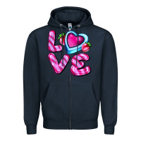 Navy love with strawberry candy Zipper Hoodie - AdoDesignShop